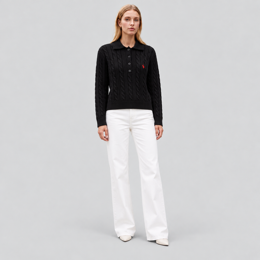 Polo Ralph Lauren Cable-Knit Polo Sweater