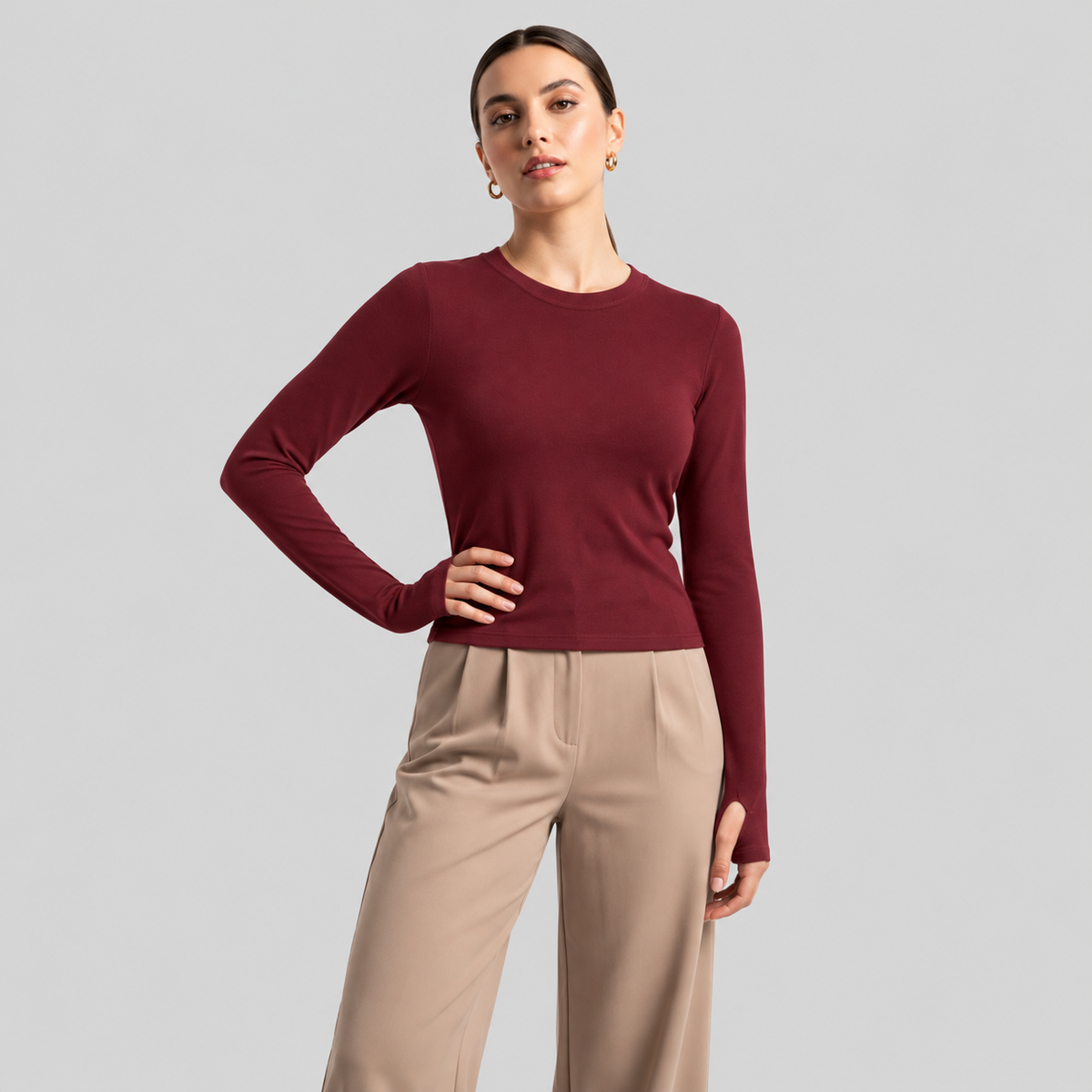 Oysho Long-Sleeve Top With Thumbholes