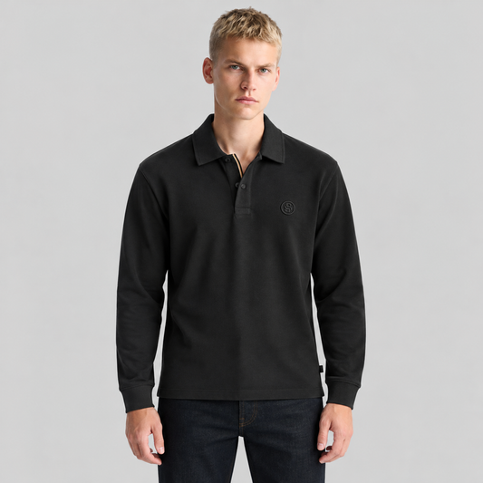 BOSS Long-Sleeve Polo Shirt With Double B Monogram