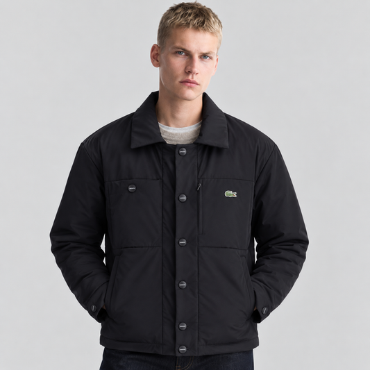 Lacoste Padded Overshirt Jacket With Snap Buttons