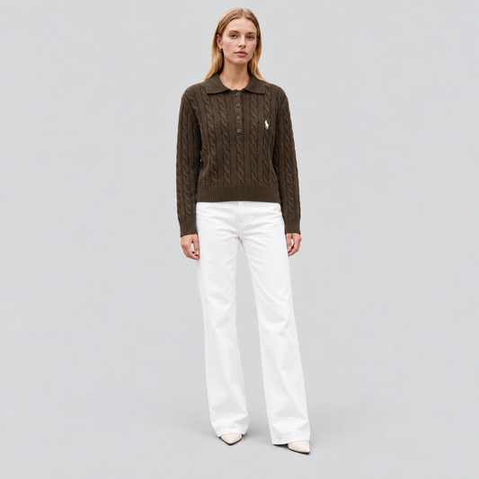 Polo Ralph Lauren Cable-Knit Polo Sweater