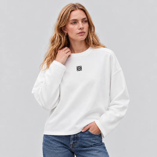 Loewe Oversized Long-Sleeve Cotton Crew-Neck Top