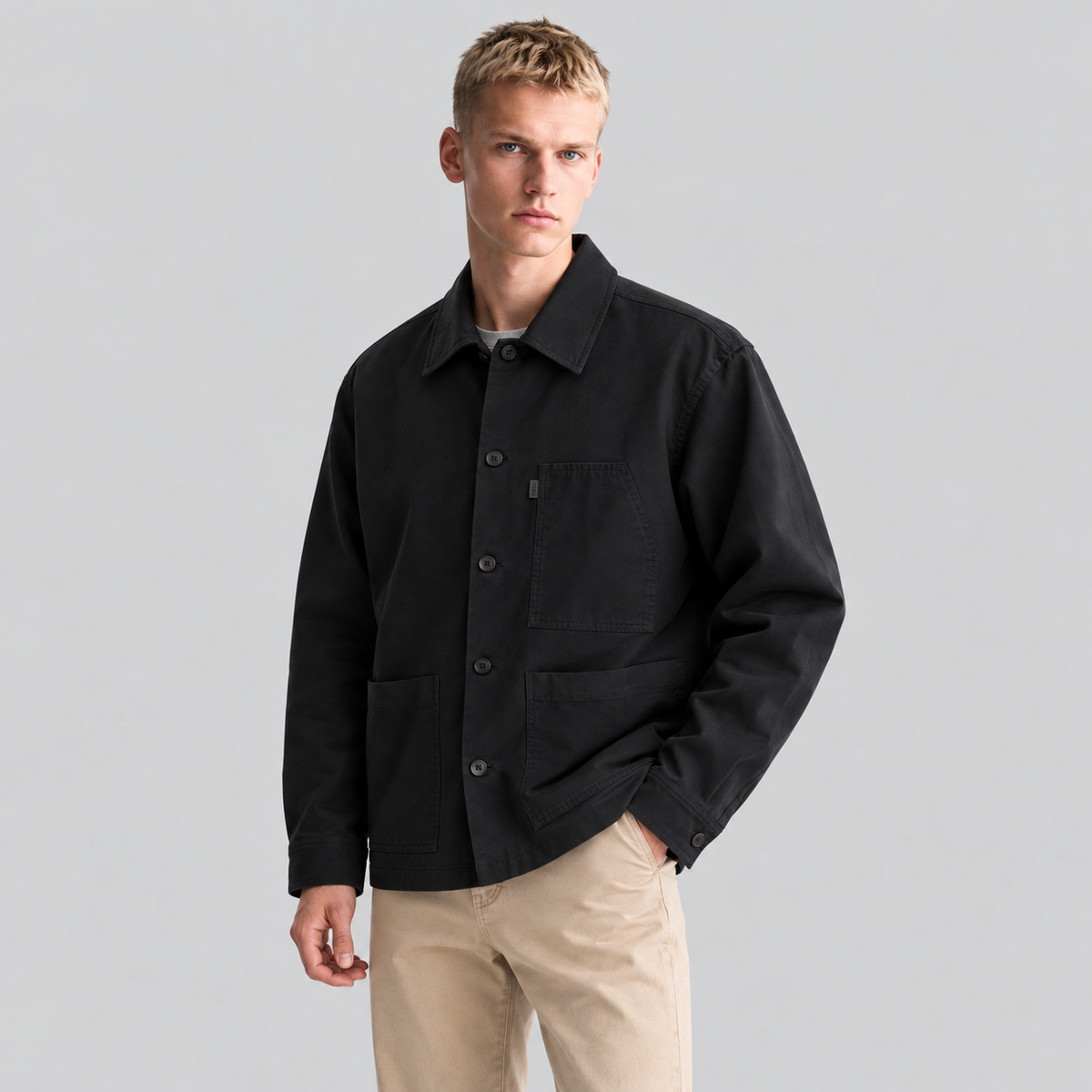 BOSS Relaxed-Fit Button-Up Overshirt Jacket