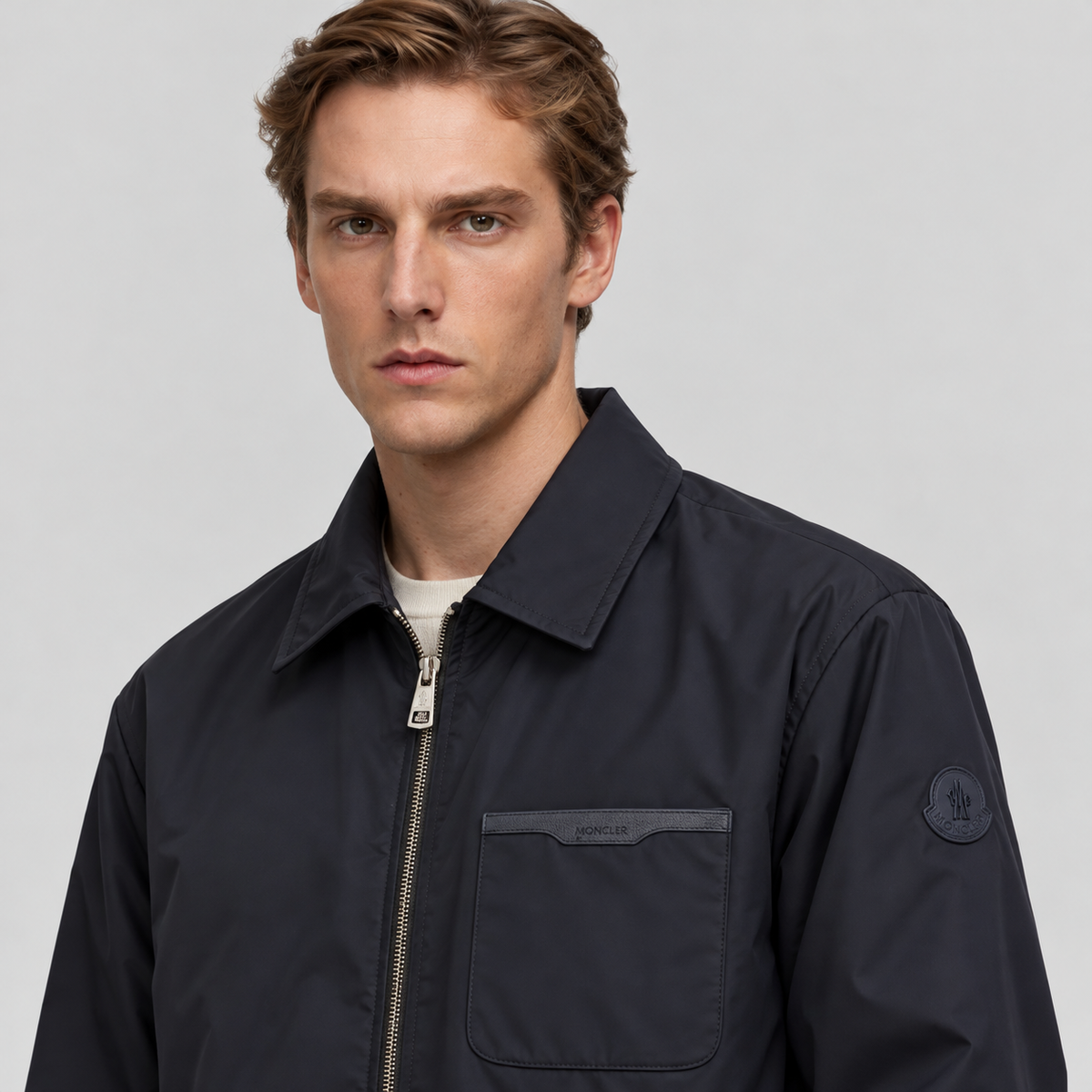 Moncler Zip Shirt Jacket With Chest Pocket
