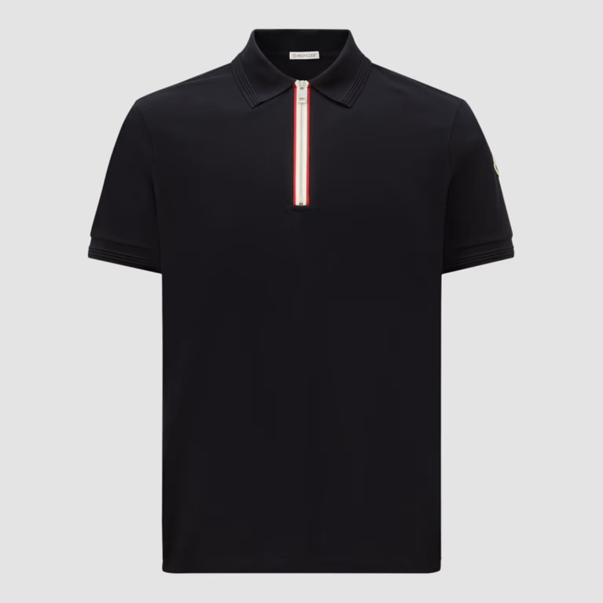 Moncler Zip Placket Trim Polo T-Shirt