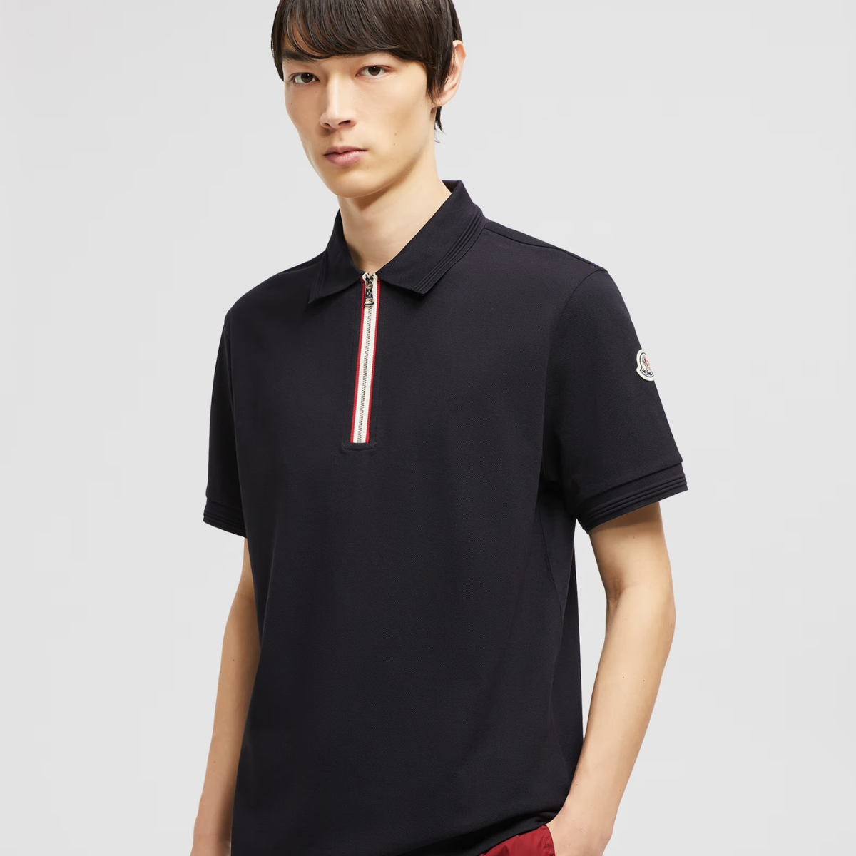 Zip Placket Inner Moncler Zip Placket Trim Polo T-Shirt – Praga
