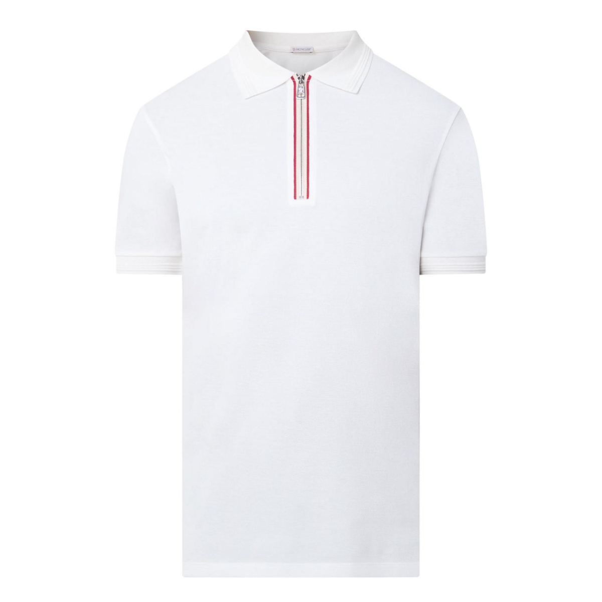 Moncler Zip Placket Trim Polo T-Shirt