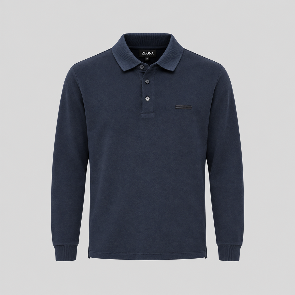 ZEGNA Long-Sleeve Cotton Polo Shirt
