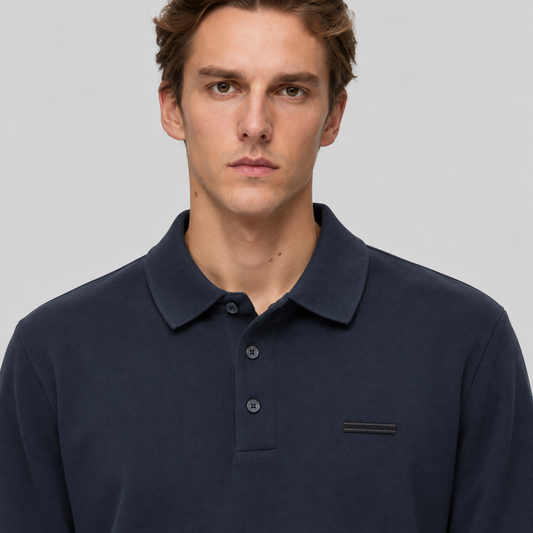 ZEGNA Long-Sleeve Cotton Polo Shirt