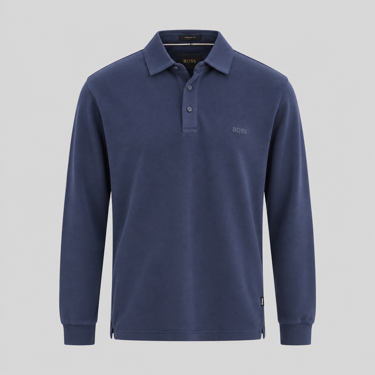 BOSS Long-Sleeve Polo Shirt With Tonal Logo