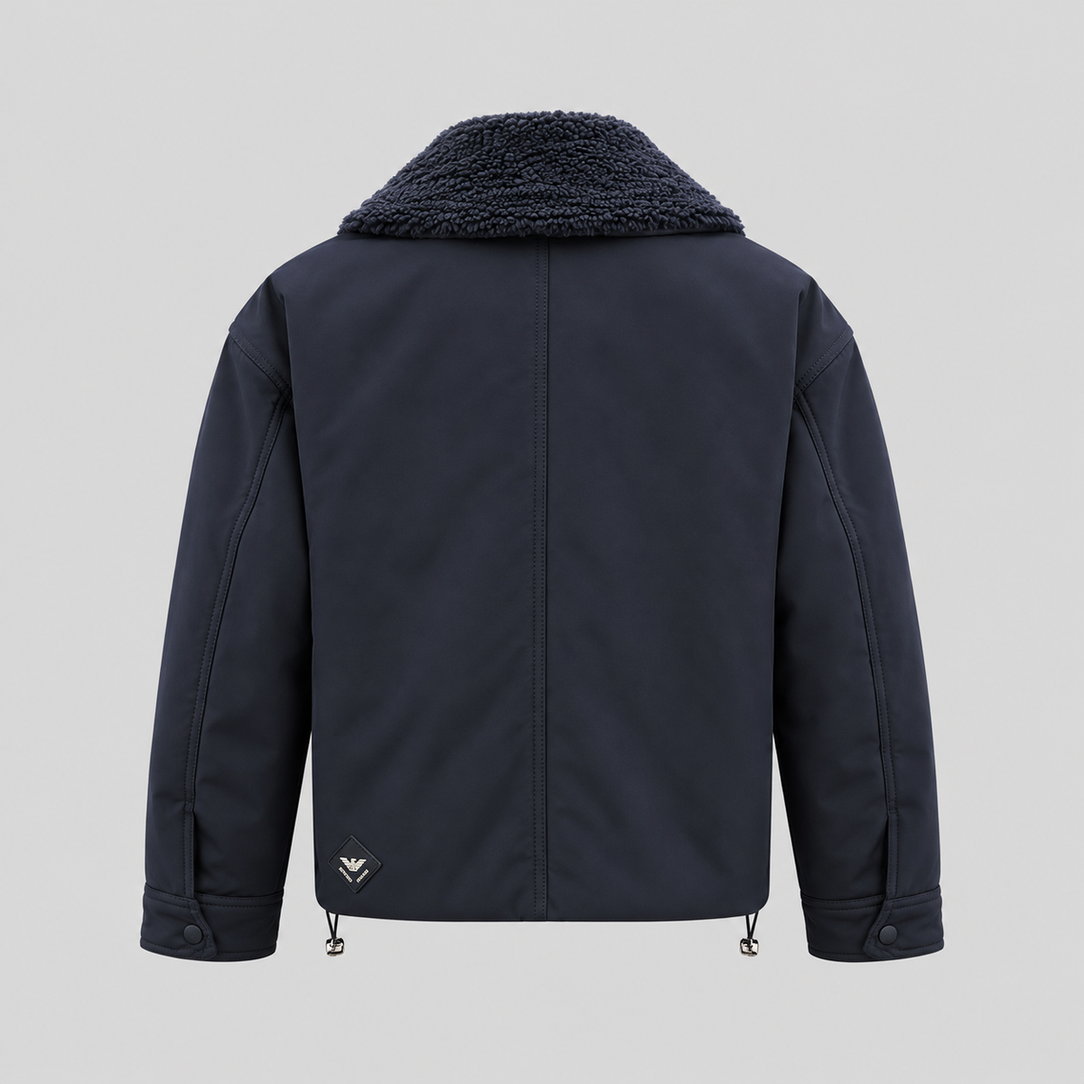 Emporio Armani Twill Jacket With Shearling-Effect Collar