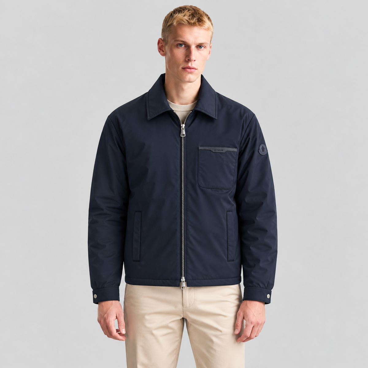 Moncler Zip Shirt Jacket With Chest Pocket