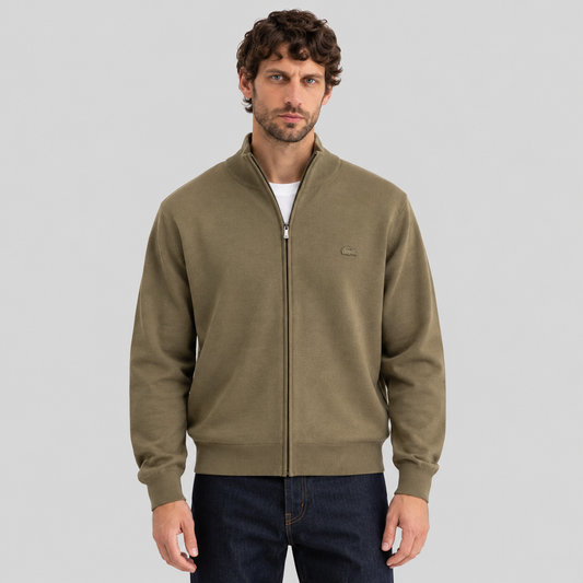 Lacoste Full-Zip Soft Wool Sweater
