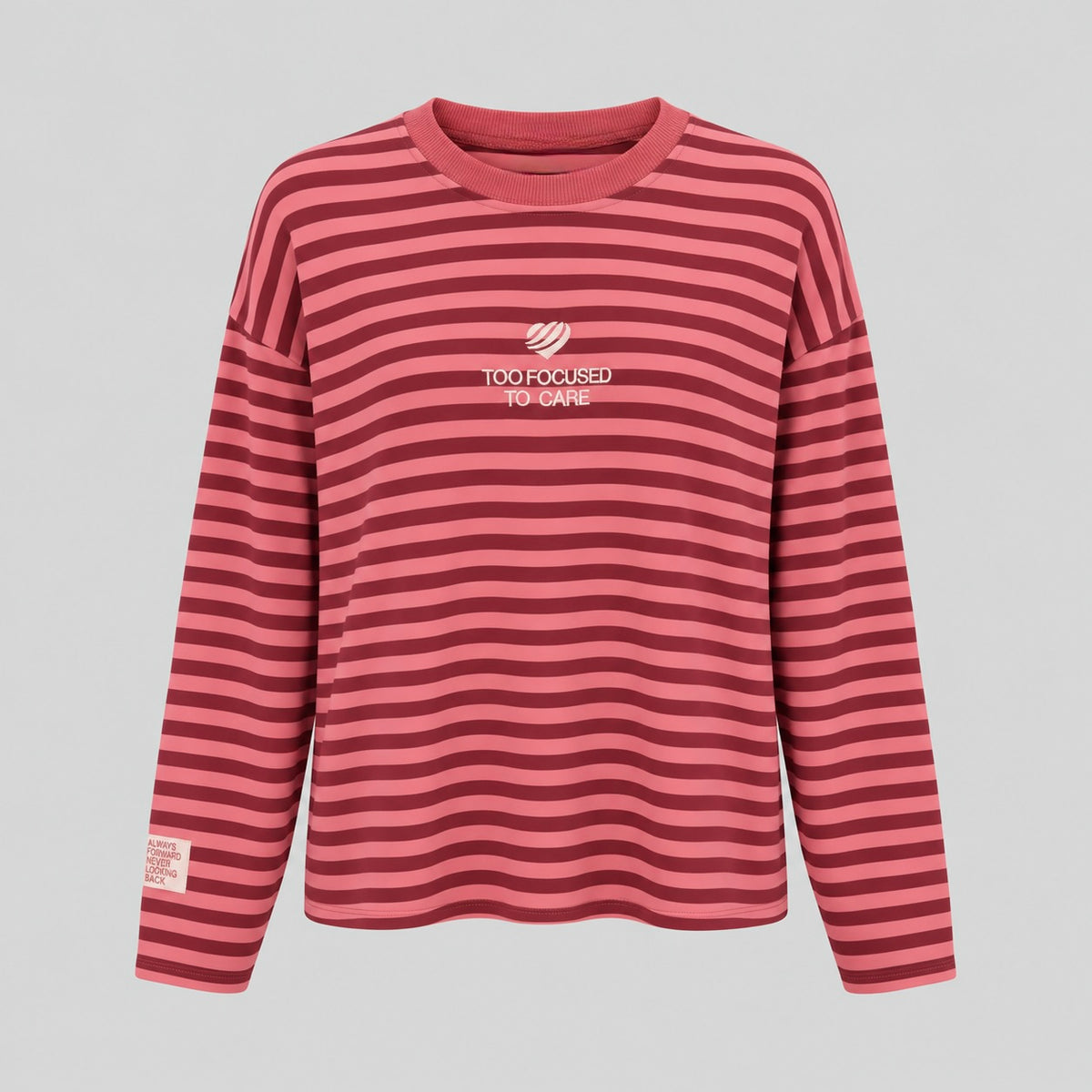Striped Cotton Sweater With Embroidered Heart