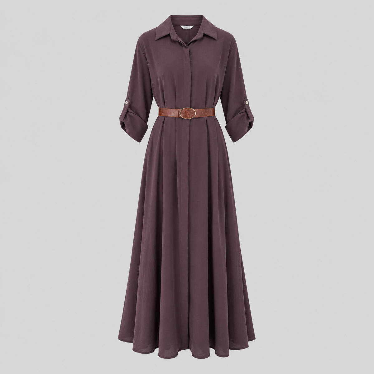 Belted Midi Shirt Dress