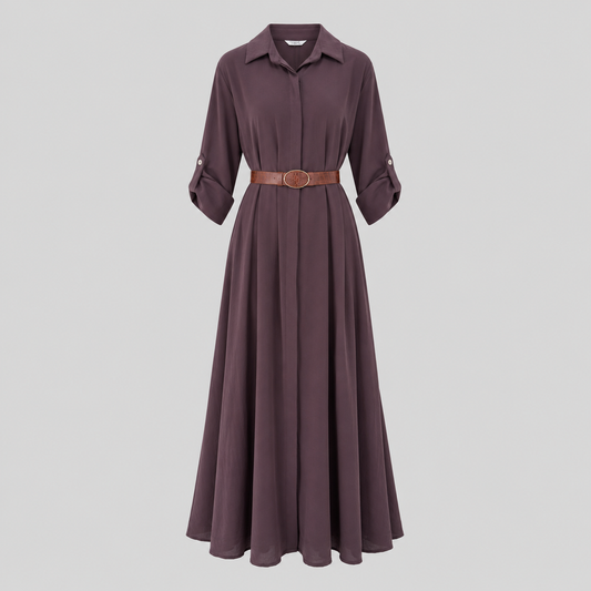 Belted Midi Shirt Dress