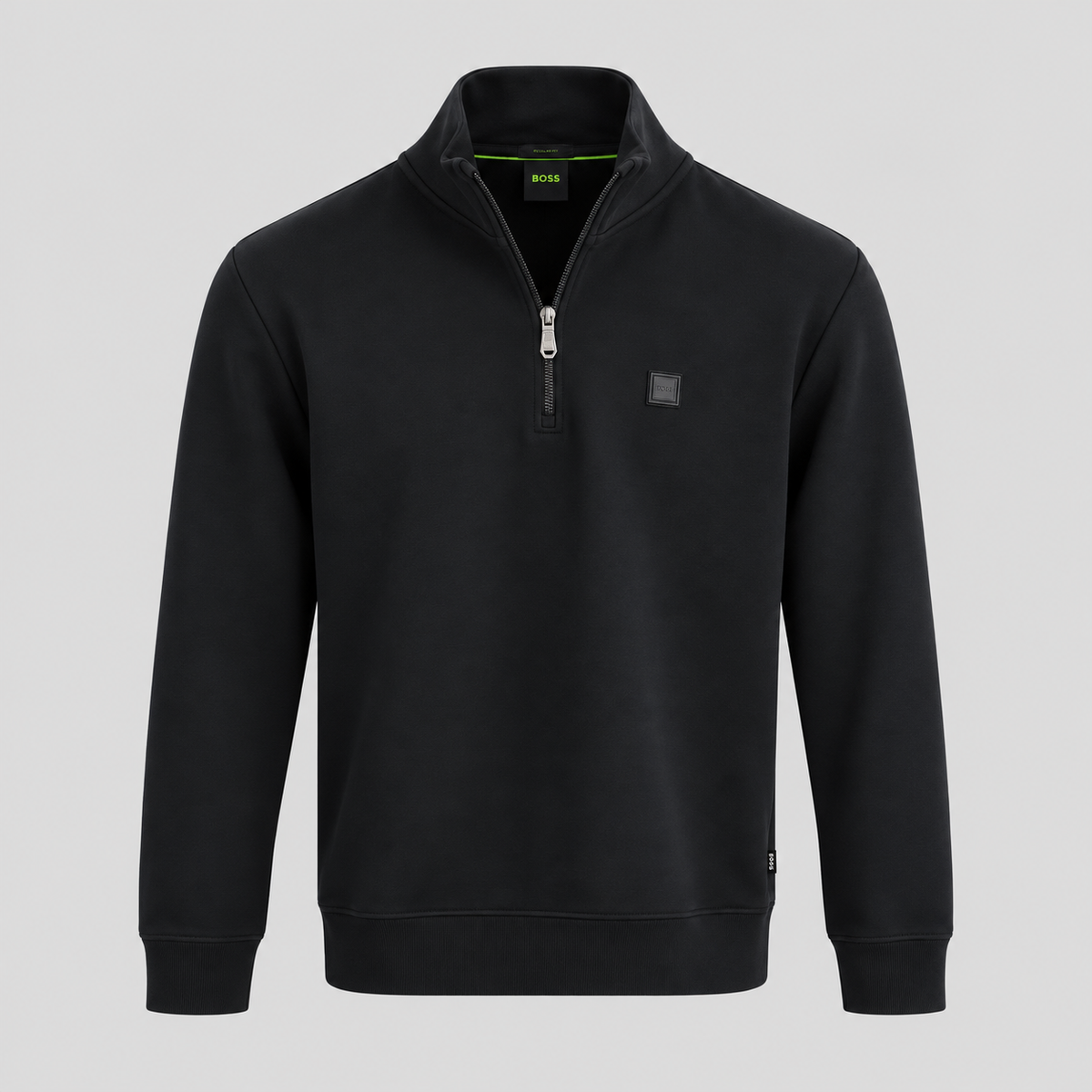 BOSS Zip-Neck Sweatshirt With Logo Badge