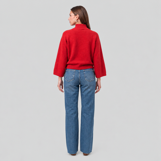 Straight-Leg Raw-Hem Jeans