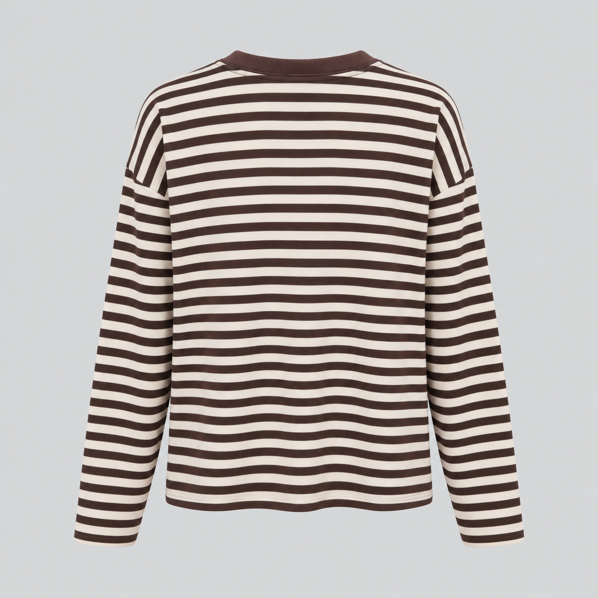 Striped Cotton Sweater With Embroidered Heart