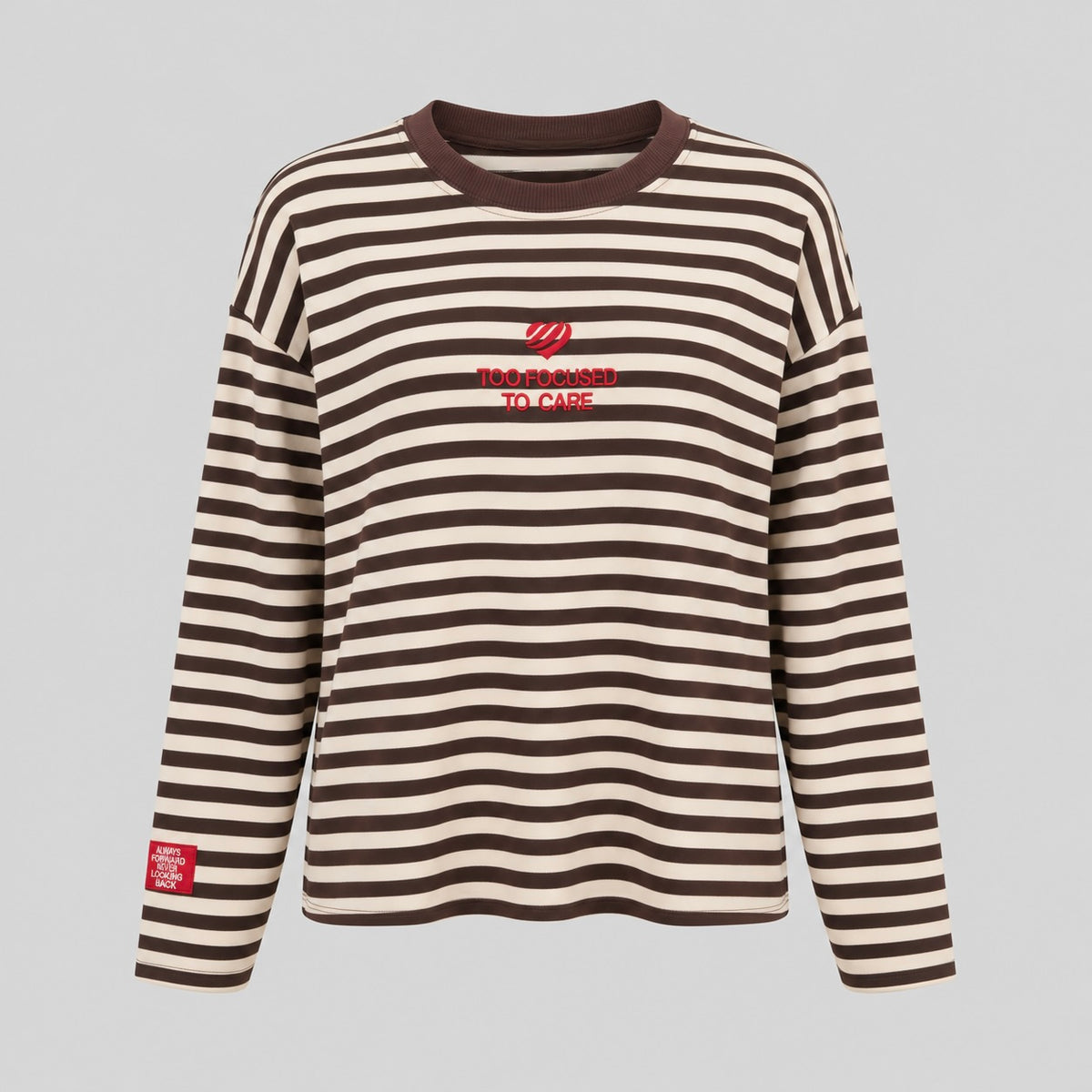 Striped Cotton Sweater With Embroidered Heart