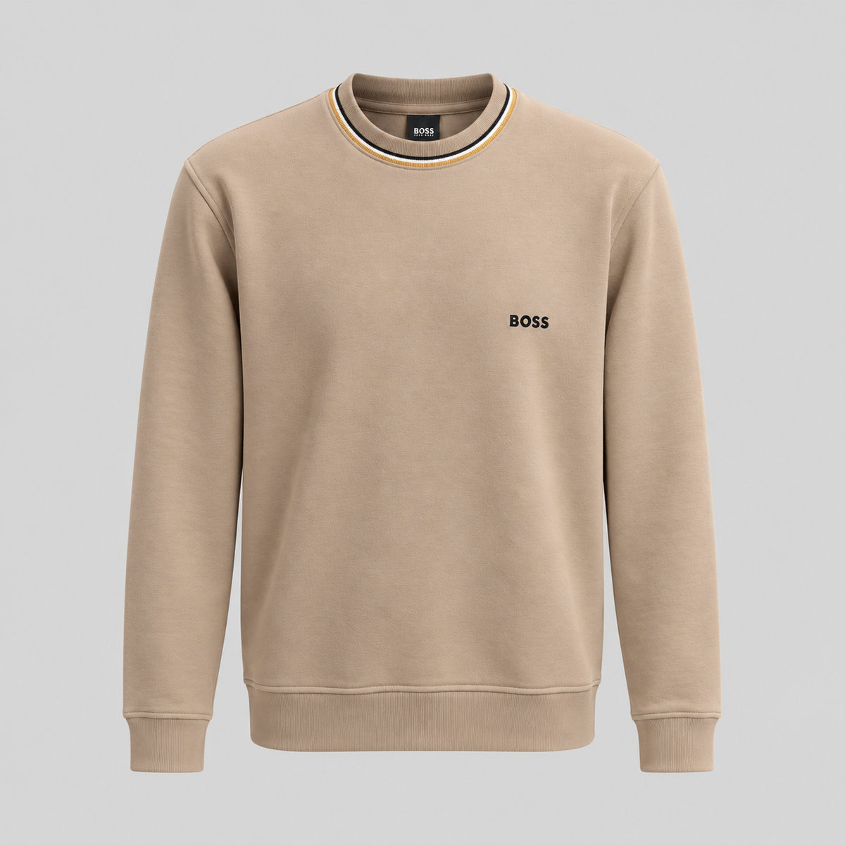BOSS Striped-Collar Crew-Neck Sweatshirt
