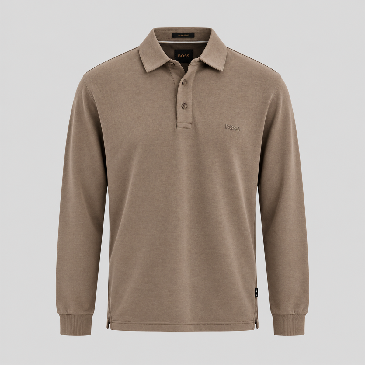 BOSS Long-Sleeve Polo Shirt With Tonal Logo