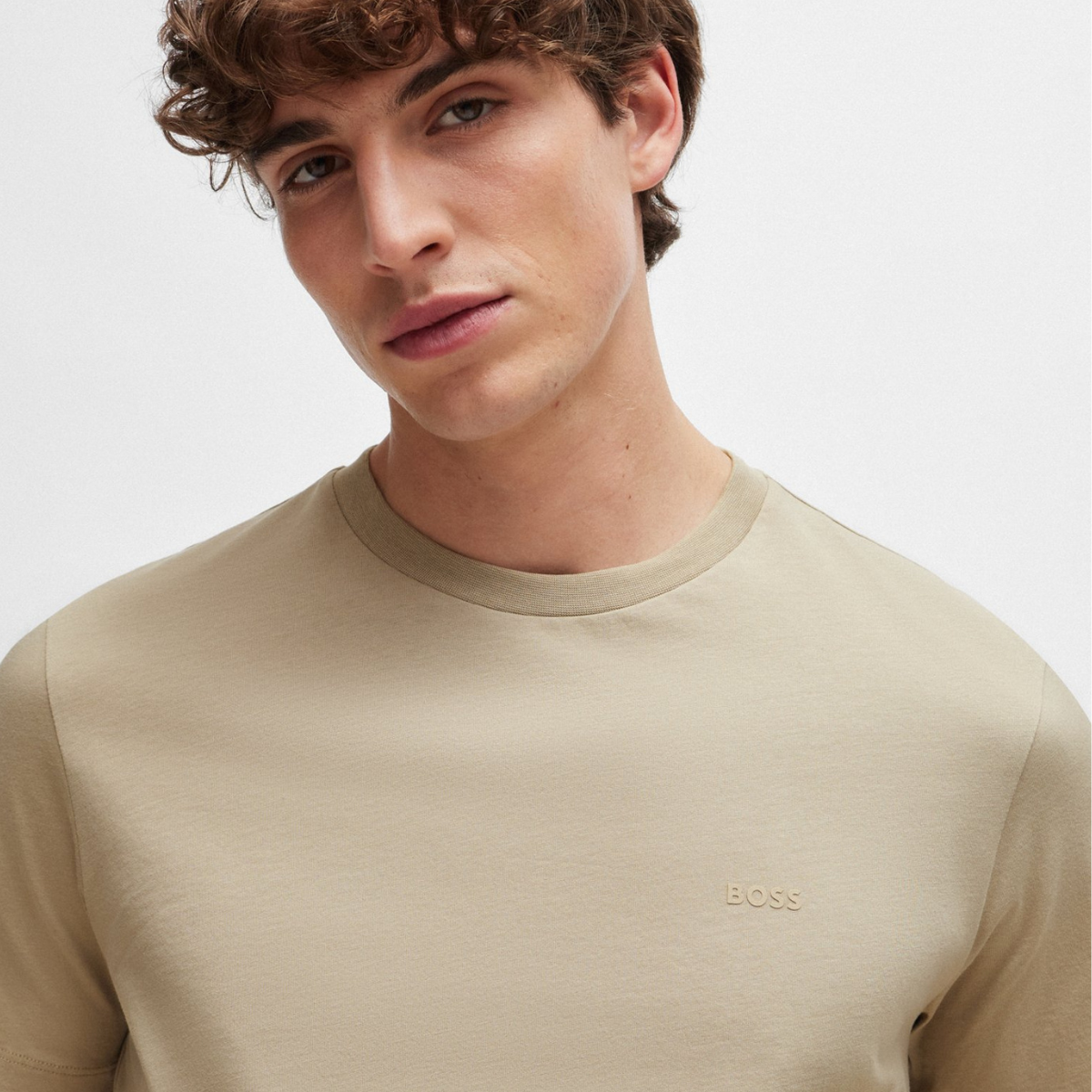 BOSS T-Shirt with Rubber-Print Logo