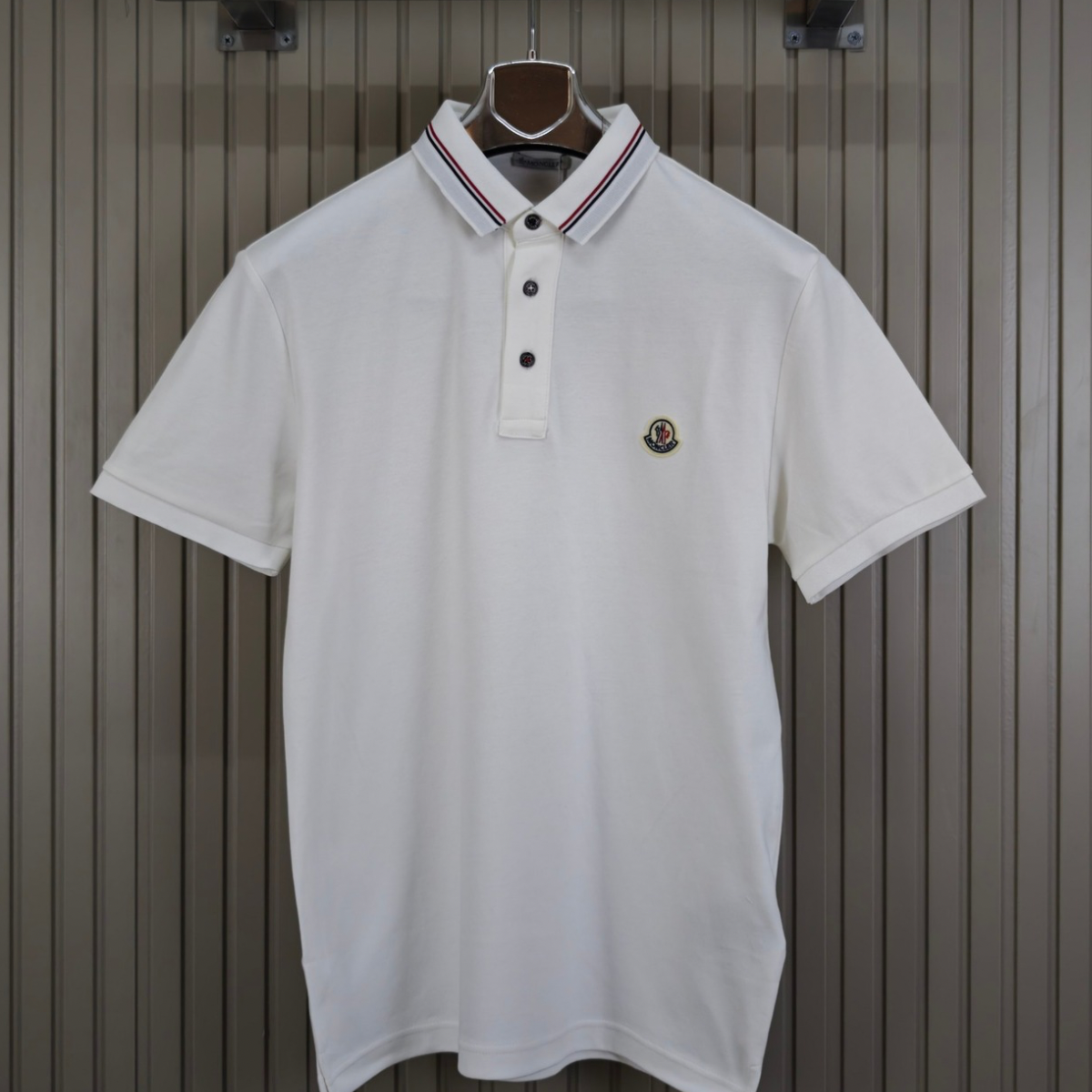 Moncler Tricolor Trimmed Soft Cotton Polo