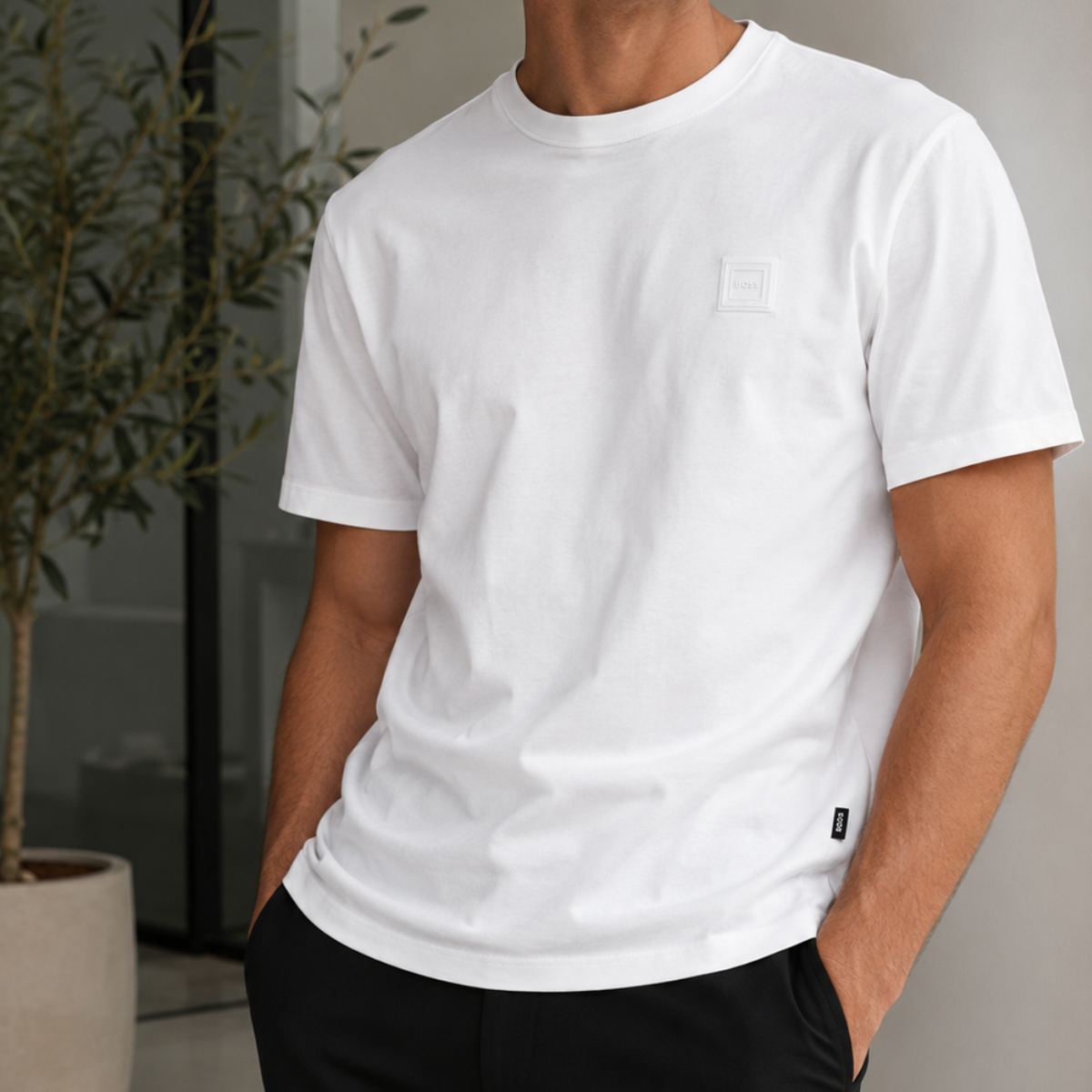 BOSS Cotton Jersey T-Shirt With Logo Patch