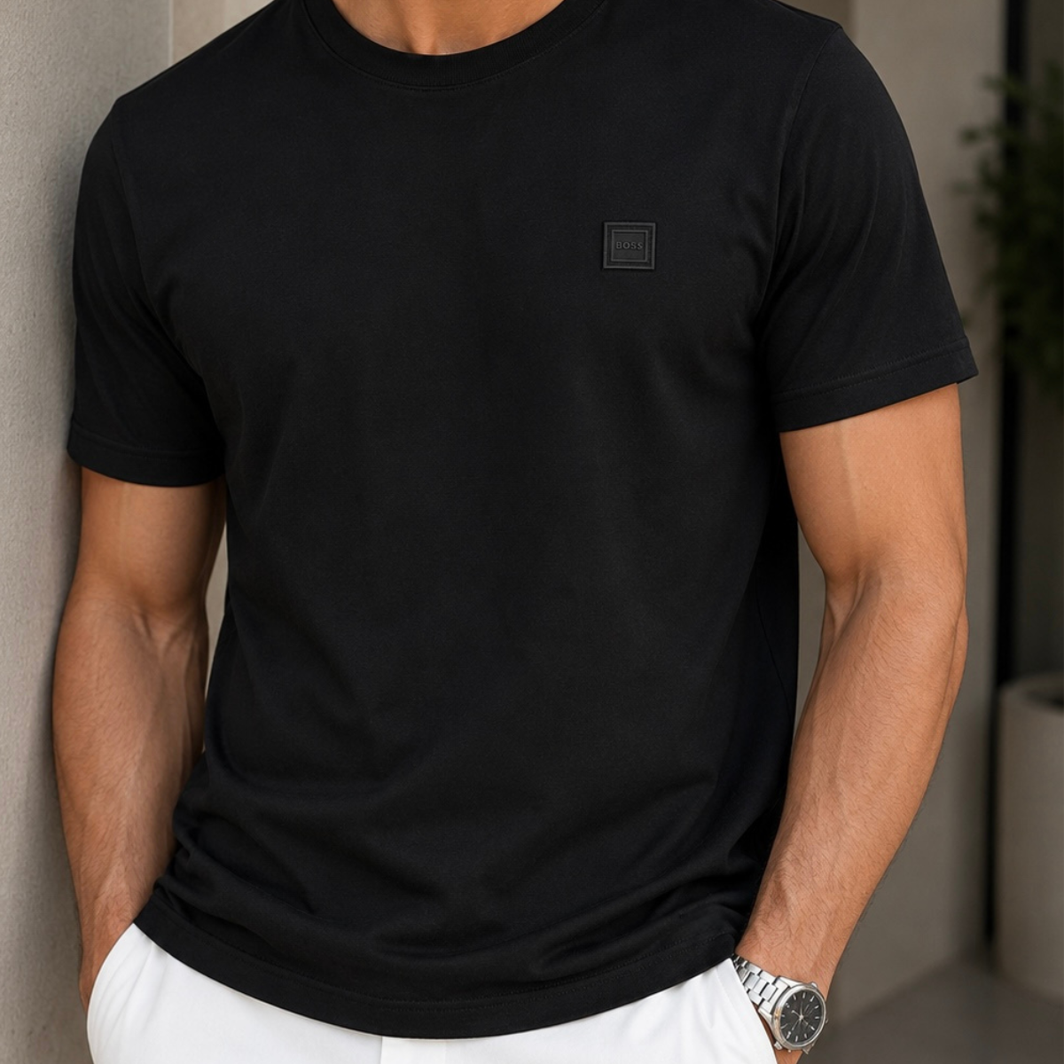 BOSS Cotton Jersey T-Shirt With Logo Patch