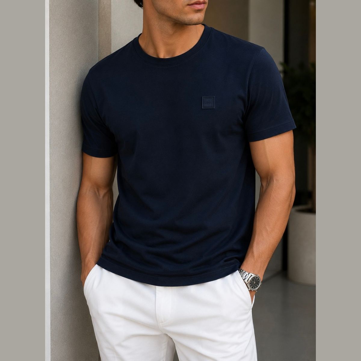 BOSS Cotton Jersey T-Shirt With Logo Patch