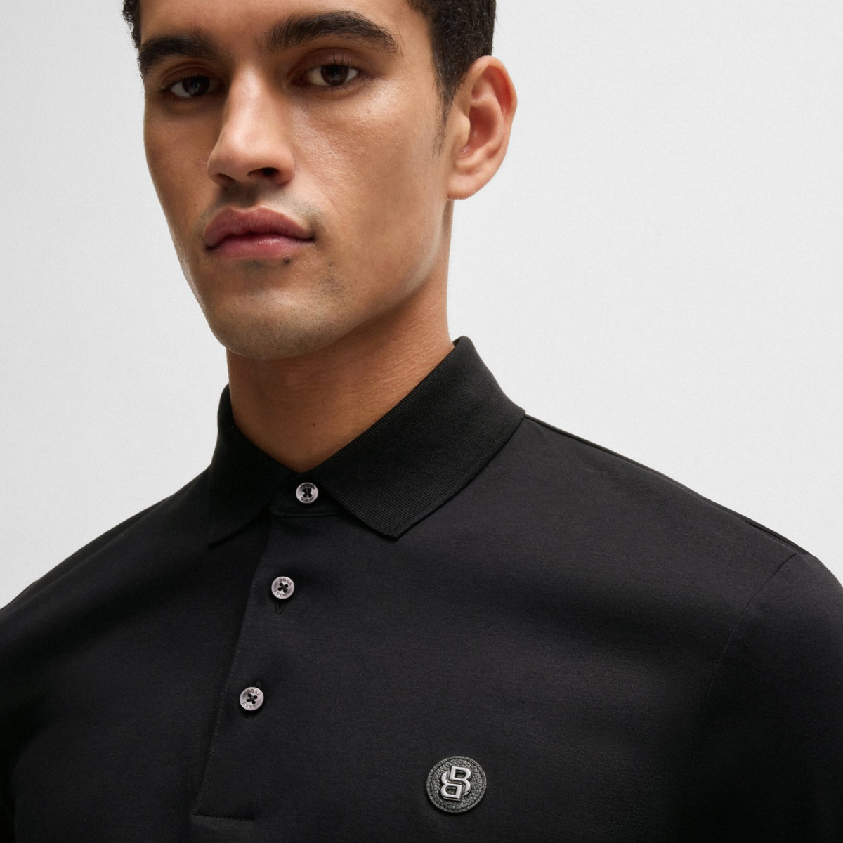 Boss Mercerized-Cotton Polo Shirt with Double "B" Monogram