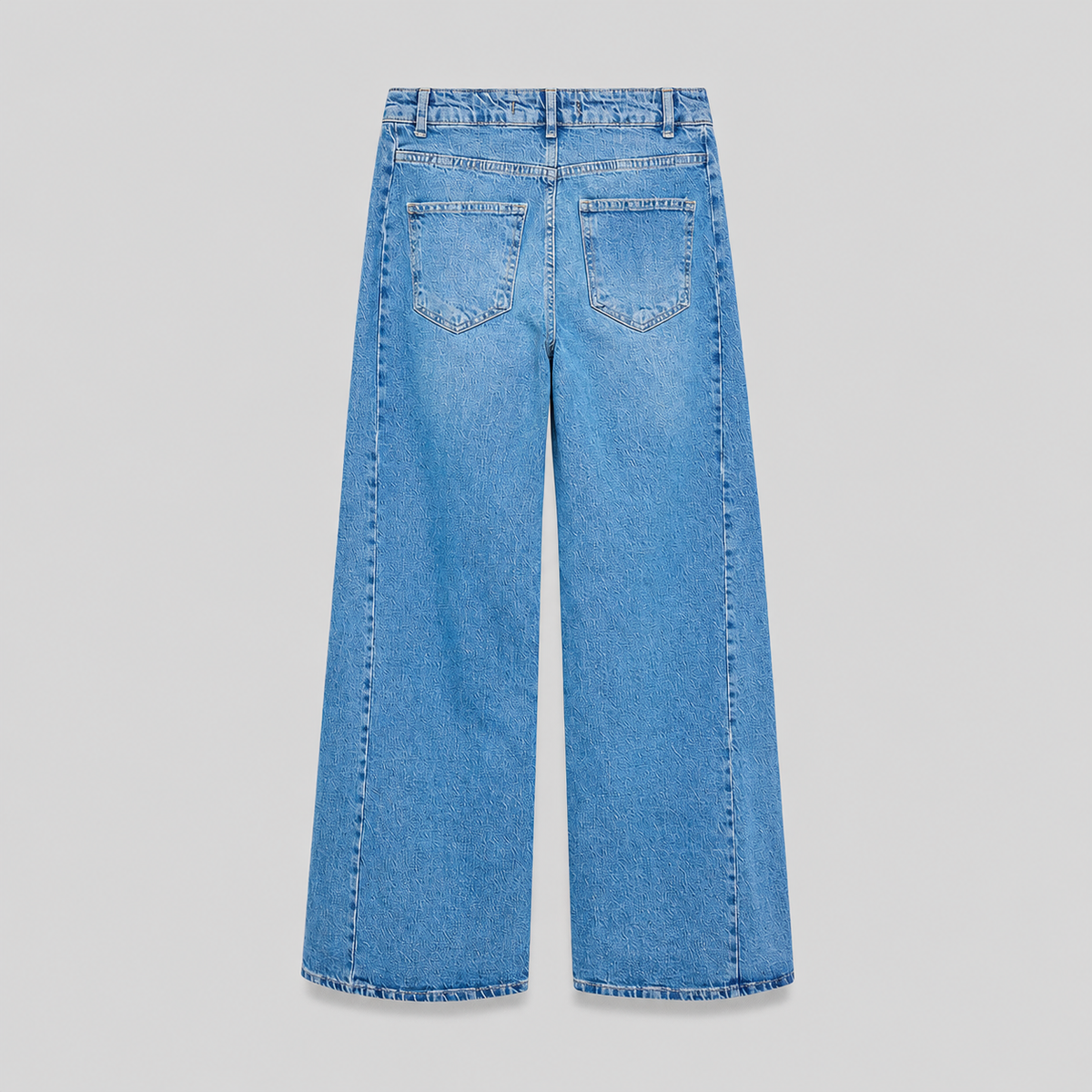 High-Waist Stretch Wide-Leg Jeans