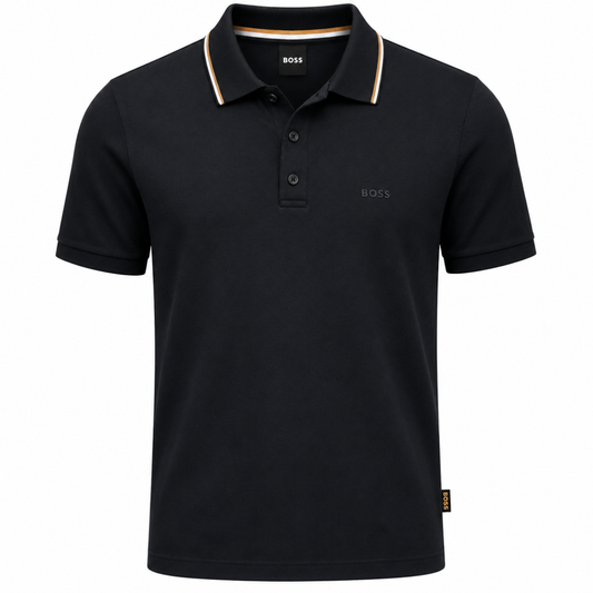 BOSS Polo-Shirt In Soft Cotton With Striped Collar