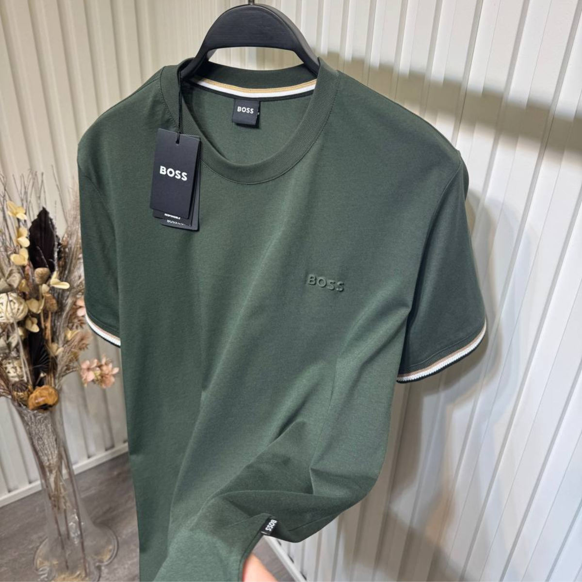 BOSS Mercerised-Soft cotton T-shirt