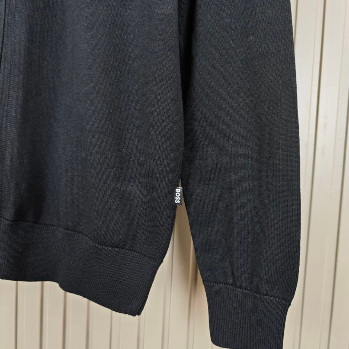 BOSS Knitted Zip-Up Cardigan in Cotton