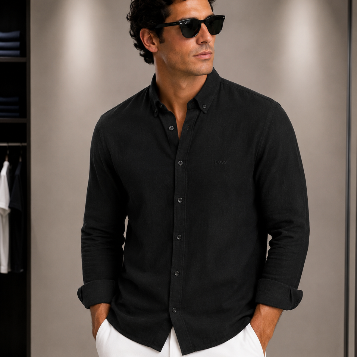 BOSS Shirt Button-Down Linen