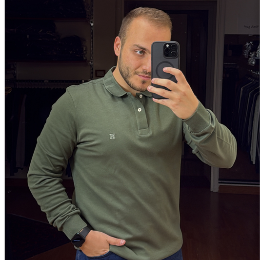 HERMES "H" Embroidered Buttoned Polo-Shirt