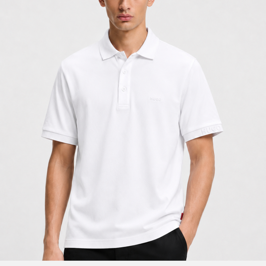 HUGO Cotton Polo-Shirt with logo appliqué