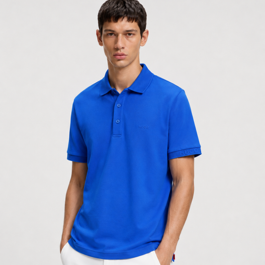 HUGO Cotton Polo-Shirt with logo appliqué