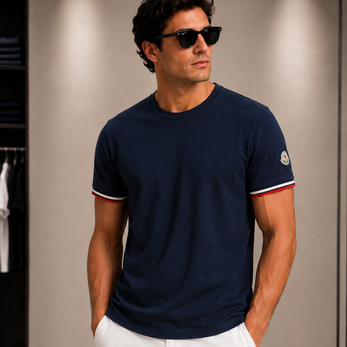 Moncler Tricolor Cotton Jersey T-Shirt